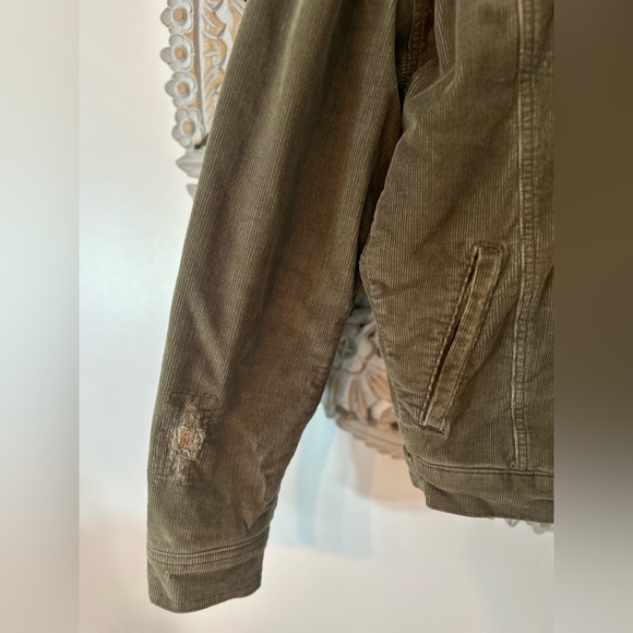 Zara Man Khaki Corduroy Sherpa Jacket Size Large Winter Or Fall Outerwear - Picture 9 of 12